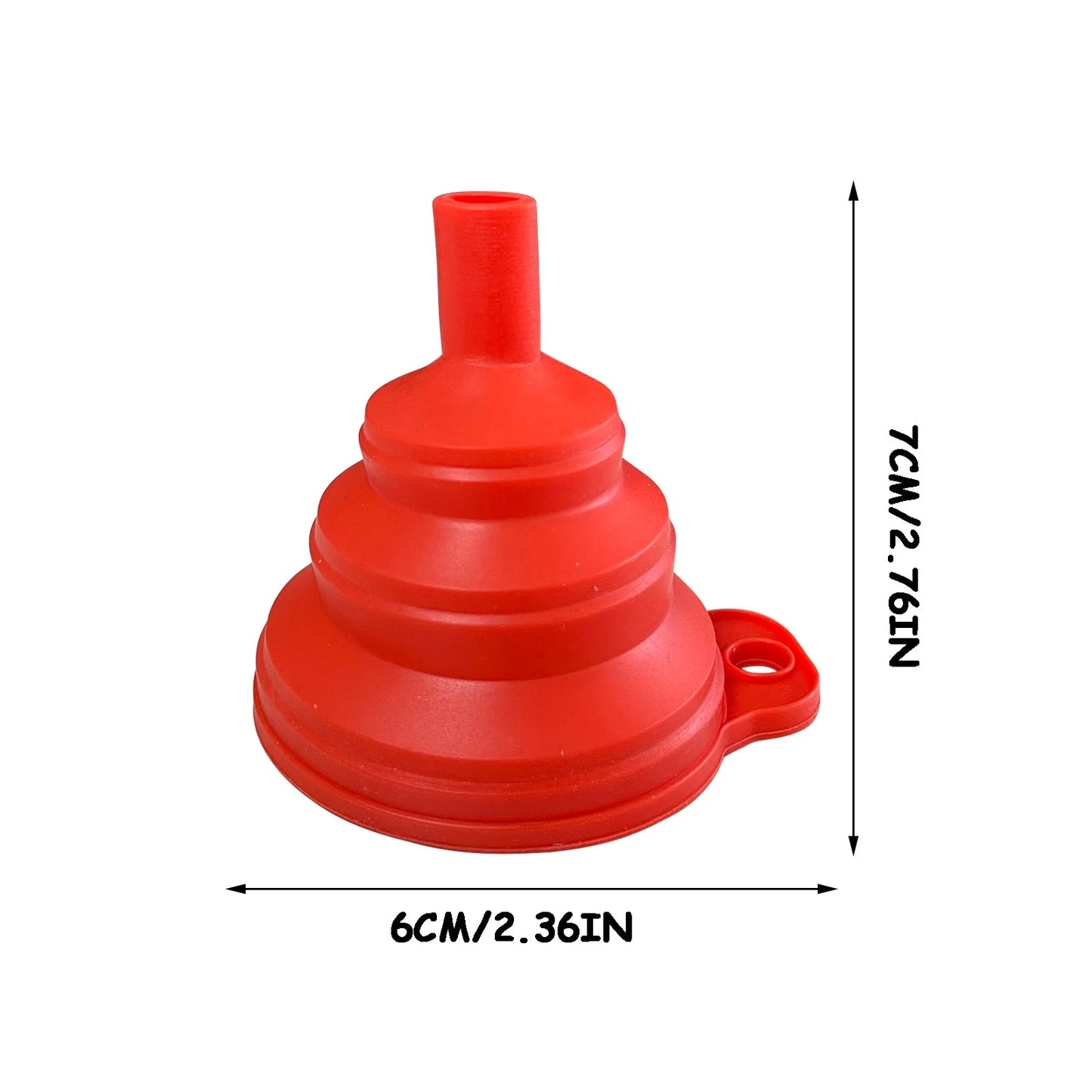 Collapsible Silicone Funnel - Flexible Funnel in Foldable Design Works Great for Tiki Torches, as a Kitchen Funnel or as Wine Decanter - Spill Free Funnel Has Multiple Uses and It's Dishwasher Safe