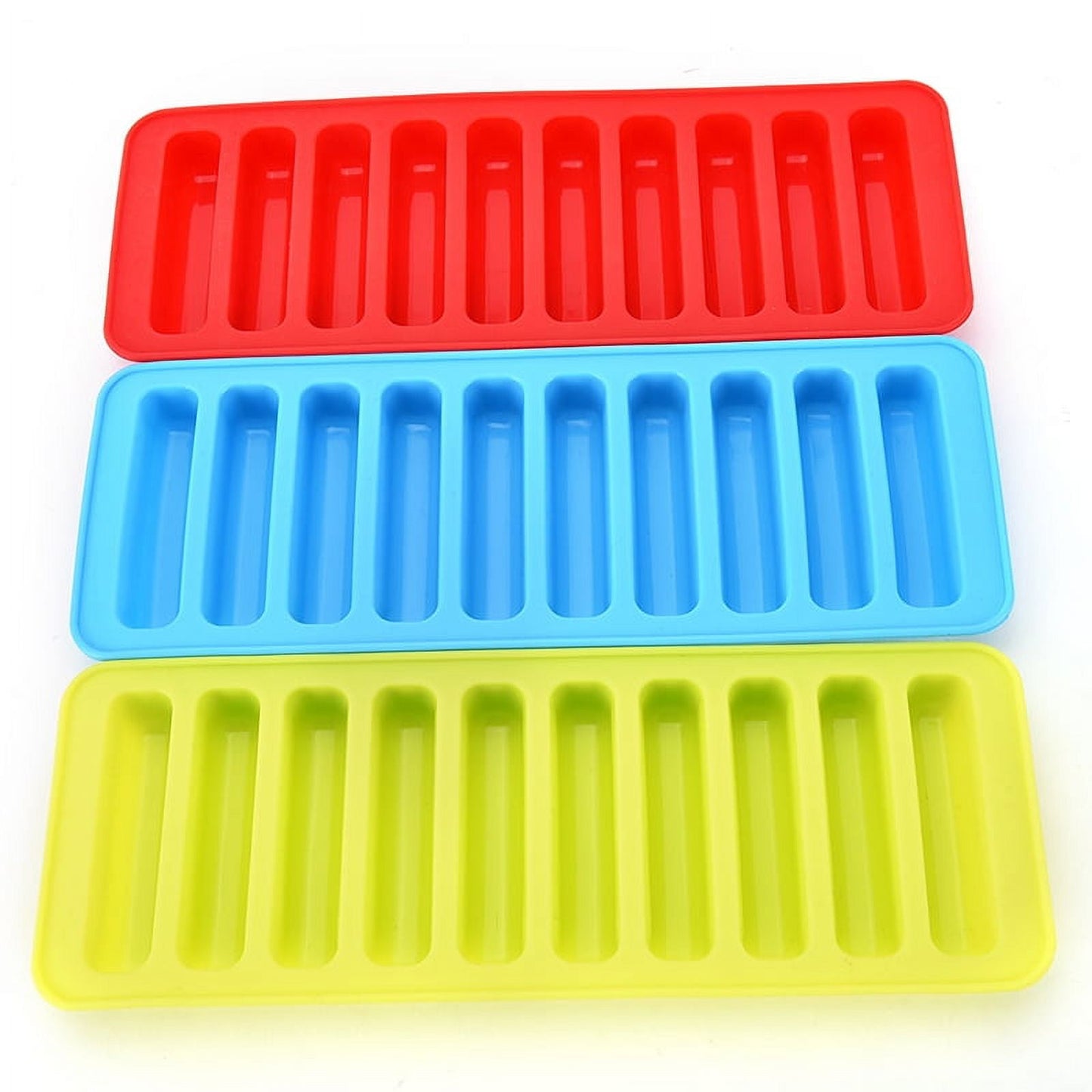 Home Party Rectangular Trays Diy Jelly Baking Narrow Cube for Block Blue Lattices Tool Fondant Stick Cookie Bar Soft Silicone Summer Kitchen Tray Cake Ice Candy Chocolate