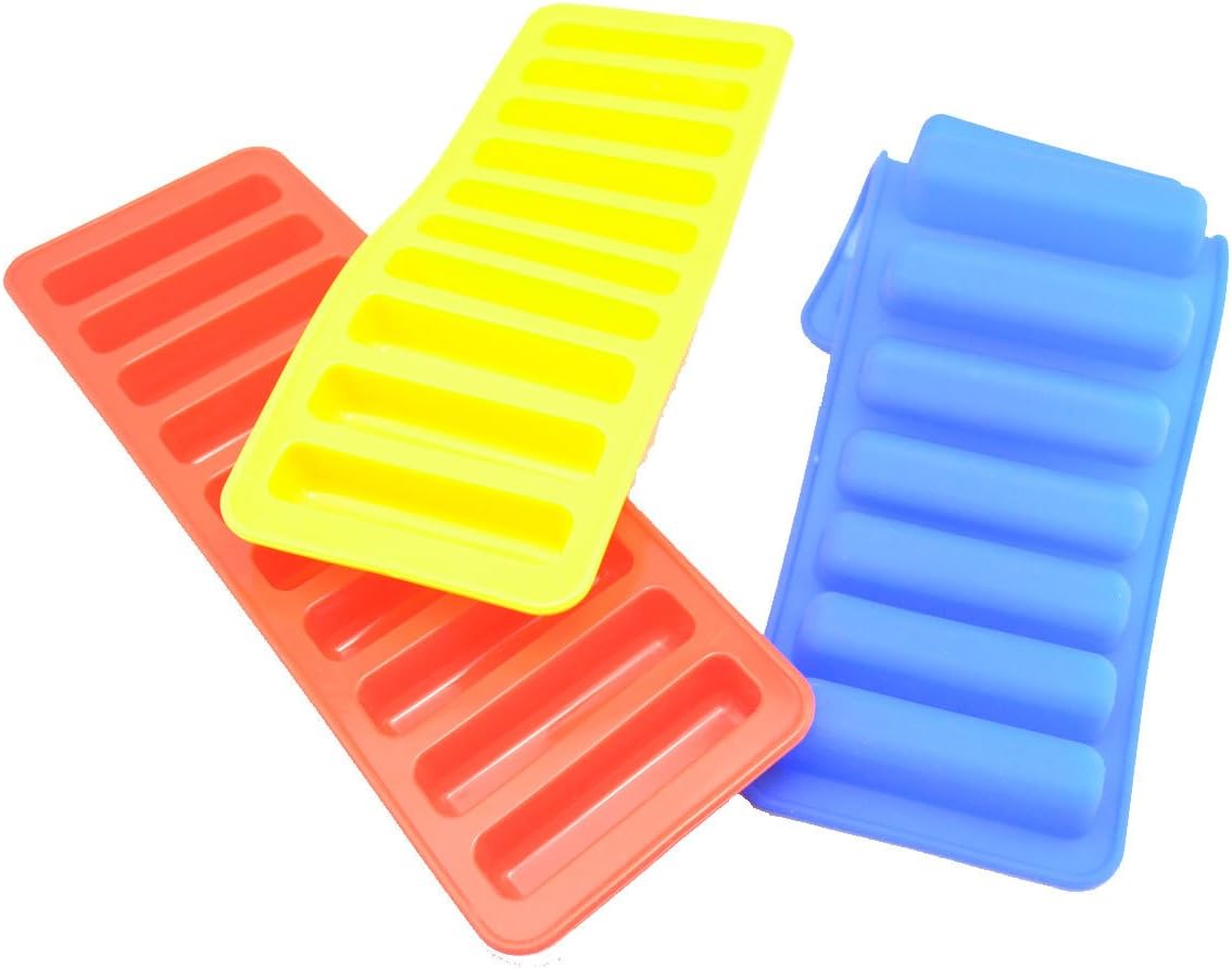 Home Party Rectangular Trays Diy Jelly Baking Narrow Cube for Block Blue Lattices Tool Fondant Stick Cookie Bar Soft Silicone Summer Kitchen Tray Cake Ice Candy Chocolate