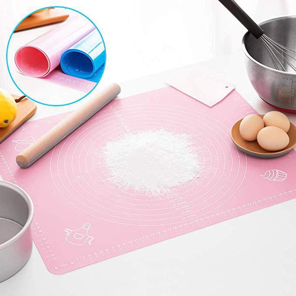 Silicone Baking Mat for Rolling Dough with Measurements, 60 x 45 cm, BPA Free, Non-Stick and Non-Slip, Baking Accessories for Baking Pizza Cake