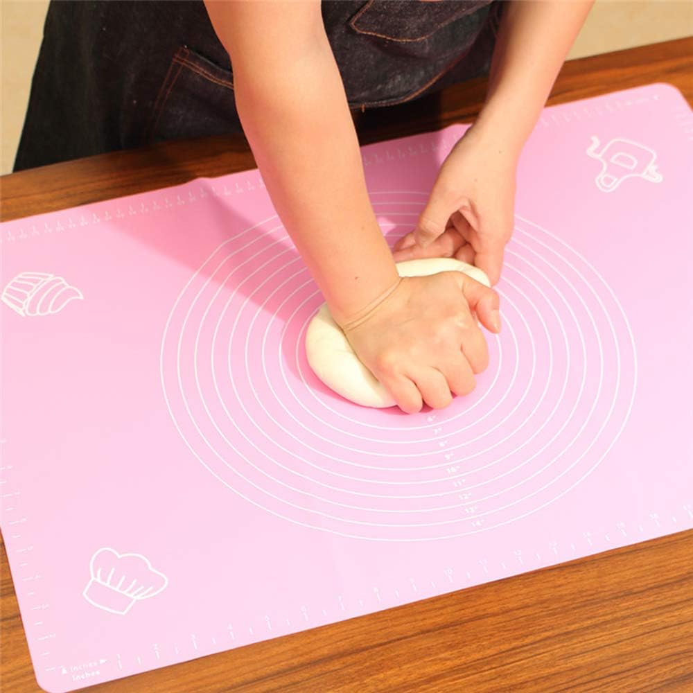 Silicone Baking Mat for Rolling Dough with Measurements, 60 x 45 cm, BPA Free, Non-Stick and Non-Slip, Baking Accessories for Baking Pizza Cake